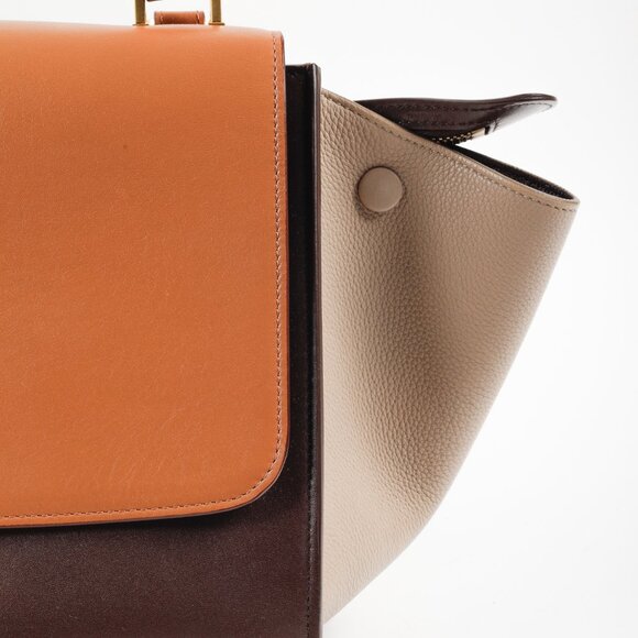 Celine Tri-Color Tan Trapeze Bag - Picture 9 of 14